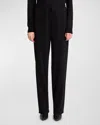 The Row Bonnette Wool-blend Trousers In Black