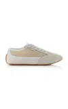 The Row Bonnie Suede-trimmed Canvas Sneakers In Ivory