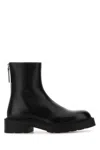 The Row Nobilis Leather Ankle Boots In Black