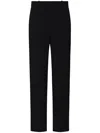 The Row Ali Straight-leg Wool-silk Pants In Black