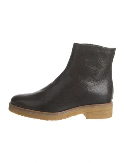 Pre-owned The Row Boris Goat Leather Boots In Black