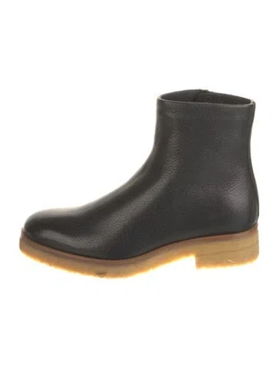 Pre-owned The Row Boris Leather Boots In Black