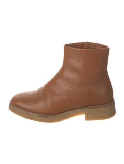 Pre-owned The Row Boris Leather Boots In Brown