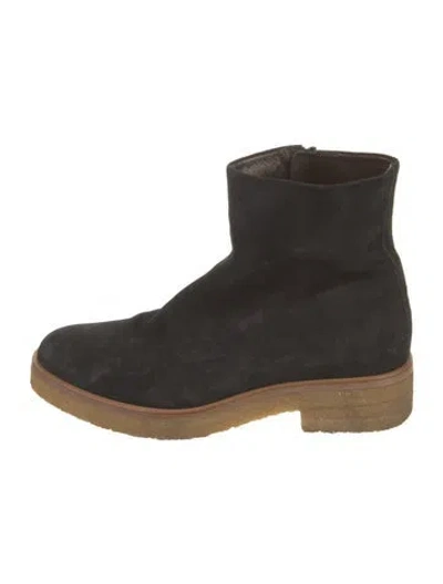 Pre-owned The Row Boris Suede Boots In Black