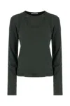 The Row Bottle Green Cotton T-shirt In Green