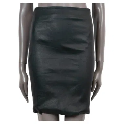 Pre-owned The Row Bottle Green Loattan Stretch Leather Mini Skirt 2 Xs