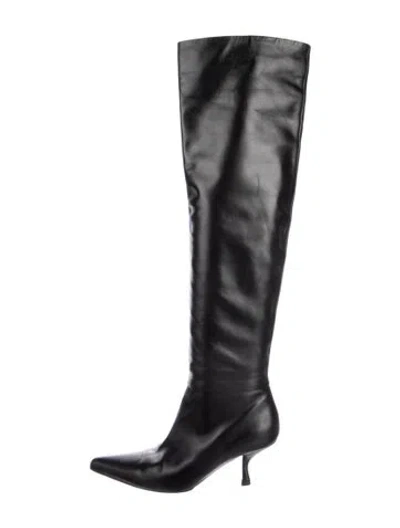 Pre-owned The Row Bourgeoise Leather Boots In Black