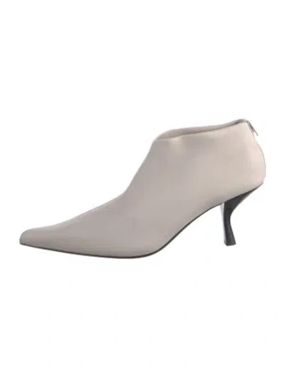 Pre-owned The Row Bourgeoise Leather Boots In Gray
