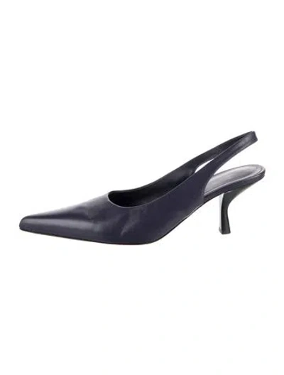 Pre-owned The Row Bourgeoise Leather Slingback Pumps In Purple