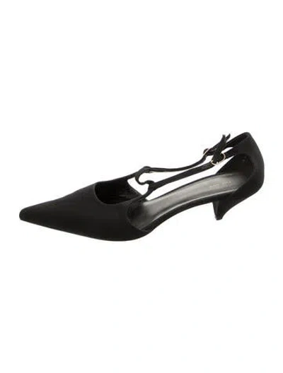 Pre-owned The Row Bourgeoise Salomé Canvas Slingback Pumps In Black