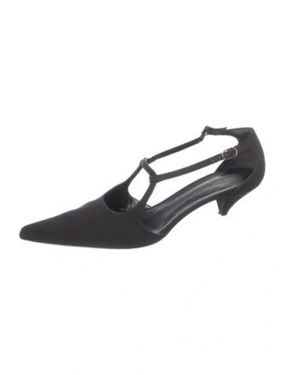 Pre-owned The Row Bourgeoise Salome' T-strap Pumps In Black