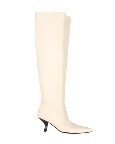 The Row Bourgeoisie Over-the-knee Boots In Cream Calfskin Leather In White