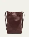 The Row Bourse Phone Case In Silk Leather In Brown