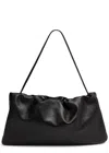The Row Bourse Xl Leather Shoulder Bag In Black