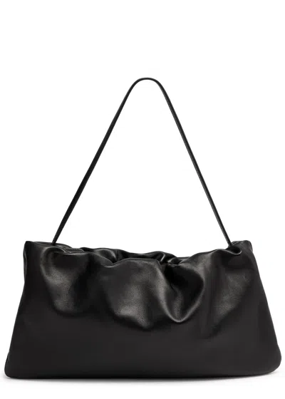 The Row Bourse Xl Leather Shoulder Bag In Black