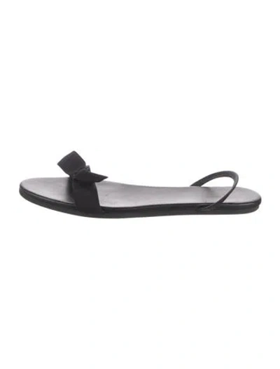 Pre-owned The Row Bow Accents Slingback Sandals In Black