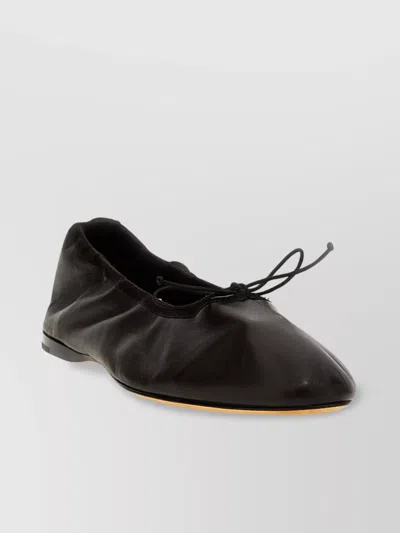 The Row Bow Detail Round Toe Flat Sole Ballet Flats