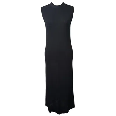 Pre-owned The Row Bowen Sleeveless Knit Midi Dress Ss19 Xs Black Silk & Cotton Authentic