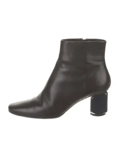 Pre-owned The Row Bowin Leather Boots In Black