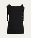 The Row Bozuni Sequined Ribbon Structured Silk Top In Black