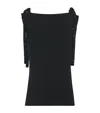 The Row Bozuni Sequined Ribbon Structured Silk Top In Black
