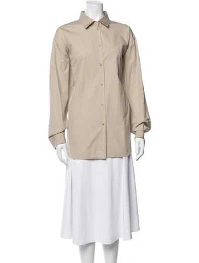 Pre-owned The Row Brant Long Sleeve Button-up Top In Neutral