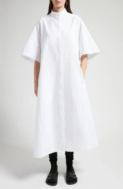 The Row Bredel Cotton Poplin Midi Shirtdress In White