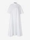 The Row Bredel Short-sleeve Band-collar Cotton Maxi Shirtdress In White