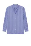 The Row Bresson Button-down Collar Striped Cotton-poplin Shirt In Purple Blue & White