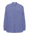 The Row Bresson Shirt In Purple Blue/white