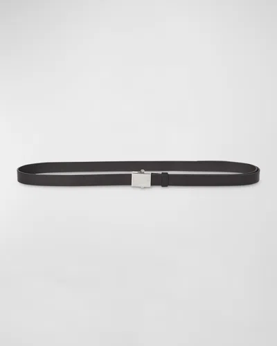The Row Brian Leather Belt In Black