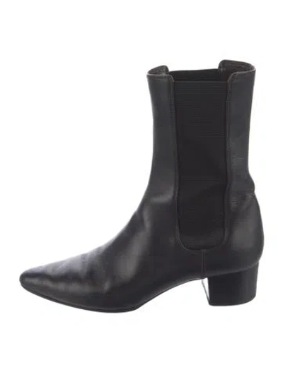 Pre-owned The Row British Leather Chelsea Boots In Black