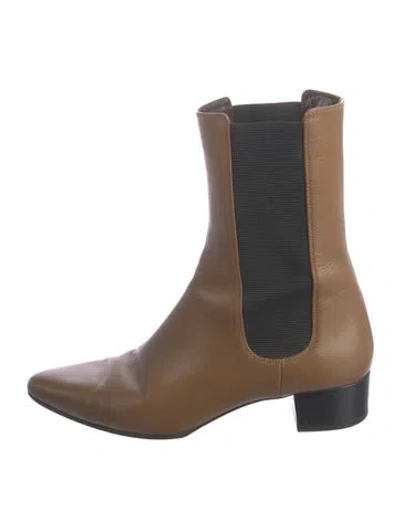 Pre-owned The Row British Leather Chelsea Boots In Brown