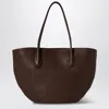 The Row Alger Leather Tote Bag In Brown