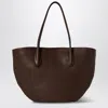 The Row Alger Leather Tote Bag In Brown