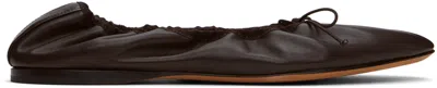 The Row Brown Awar Ballerina Flats In Dbr Dark Brown