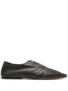 The Row 10mm Awar Leather Lace-up Shoes In Braun