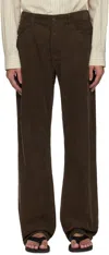 The Row Burt Straight-leg Cotton-corduroy Trousers In Dak Dark Coffee