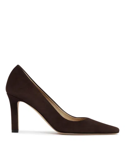 The Row Brown Carla 80 Suede Pumps In Burgundy