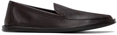 The Row Brown Cary V1 Loafers In Dbr Dark Brown