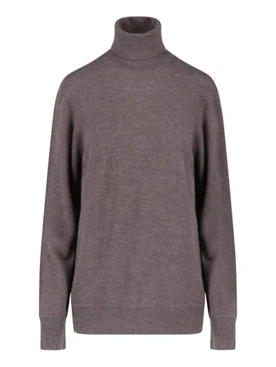 The Row Brown Cashmere Sweater "lizzy" In Gray