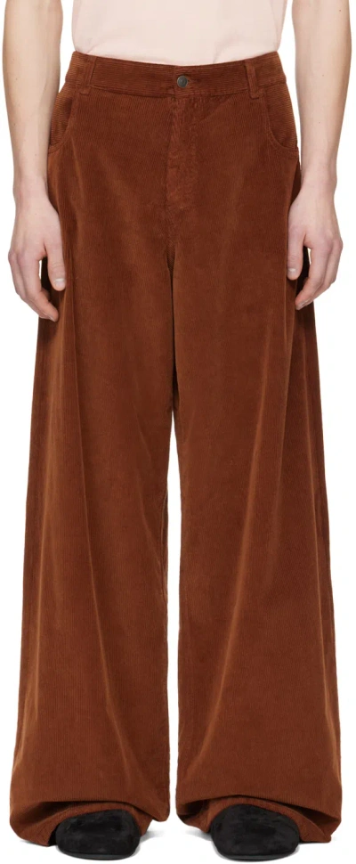 The Row Brown Chani Trousers In Bto Burnt Orange