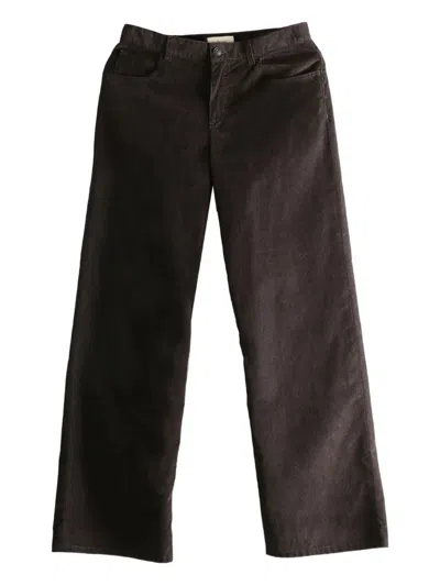 The Row Brown Cotton Pants In Gray