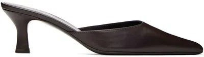 The Row Brown Cybil Heels In Black