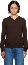The Row Sweater V-neckline Long Sleeves In Bro Brown