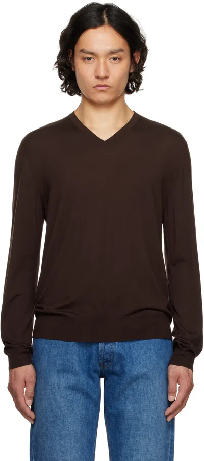 The Row Brown Dimarco Sweater In Bro Brown