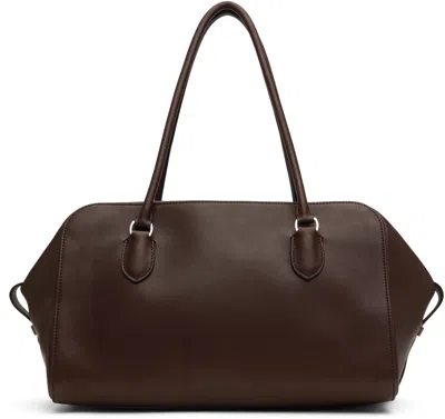 The Row E/w Bowling Lux Grain Leather Bag In Black