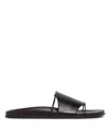 The Row Vivienne Leather Slippers Open Toe Flat Sole In Multi
