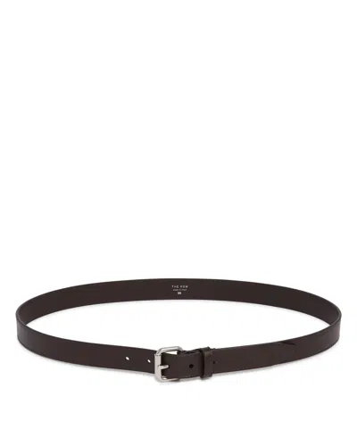 The Row Brown Geo Leather Belt In Brown Marrone   #3d322d