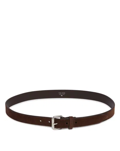 The Row Brown Geo Suede Belt In Brown Marrone   #3d322d